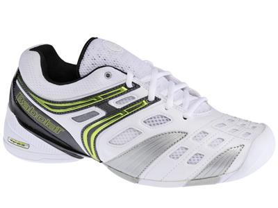 Babolat Mens V-Pro Indoor Carpet Tennis Shoes - White/Lime Green - main image