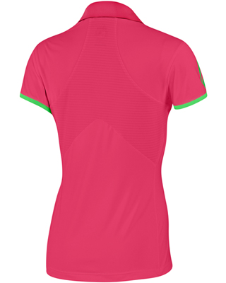 Adidas Womens Barricade Capsleeve Polo - Fresh Pink/Intense Green - main image
