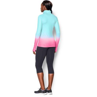 Under Armour Womens UA Cold Gear Half Zip Pullover - Blue/Pink - main image