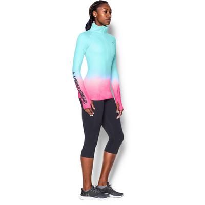 Under Armour Womens UA Cold Gear Half Zip Pullover - Blue/Pink - main image
