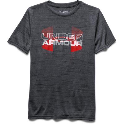 Under Armour Boys Tech Logo Hybrid Short Sleeve Top - Black