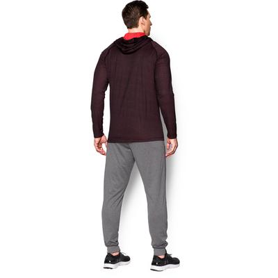 Under Armour Mens Tech Henley Popover Hoodie - Black/Red - main image