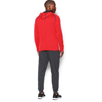 Under Armour Mens Tech Henley Popover Hoodie - Red - main image