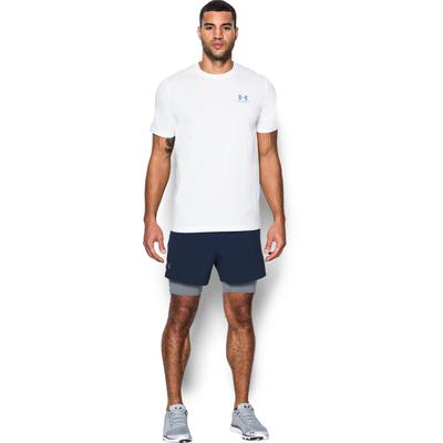 Under Armour Mens Qualifier 2 in 1 Shorts - Midnight Navy - main image
