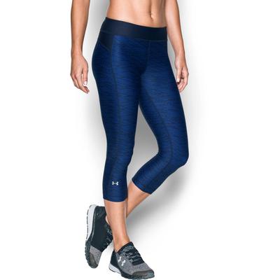 Under Armour Womens HeatGear Printed Capri - Midnight Navy 