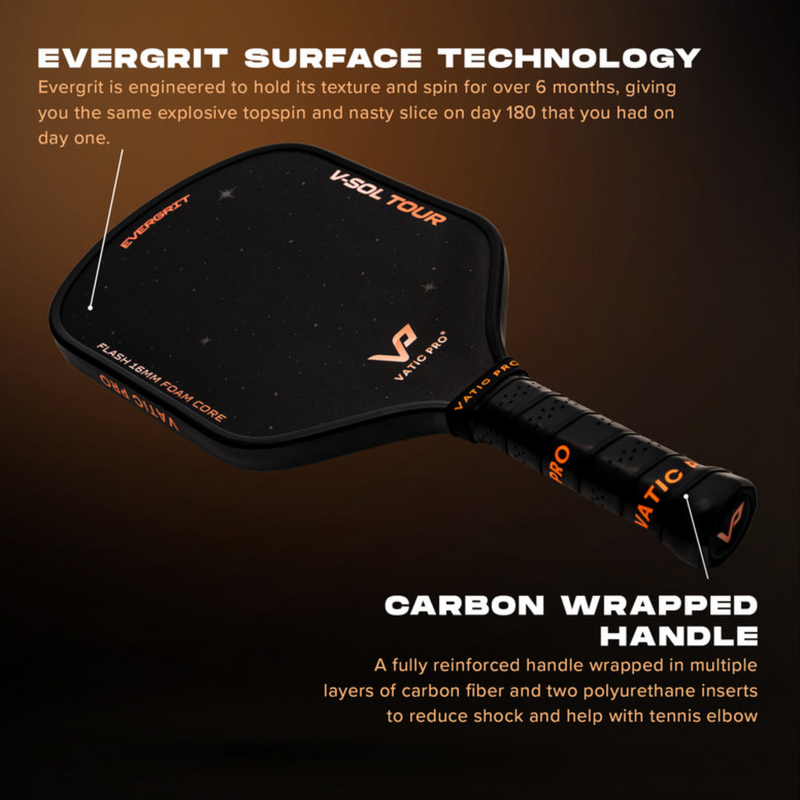 Vatic Pro V-Sol Tour Elongated With Evergrit Pickleball Paddle - main image
