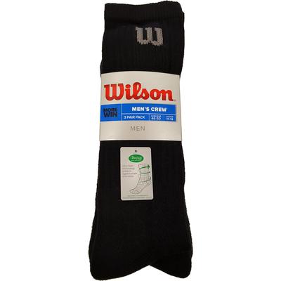 Wilson Crew Socks - Black (Pack of 3 Pairs) (Size 11-14) - main image