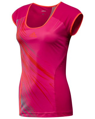 Adidas Womens Adizero Cap Sleeve Top - Bright Pink/Infrared - main image