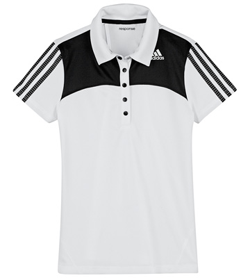 Adidas Girls Response Polo - White/Black - main image