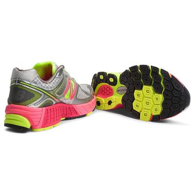 New Balance W860v4 Womens (B) Running Shoes - Silver/Pink/Lime - main image