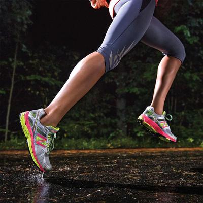 New Balance W860v4 Womens (B) Running Shoes - Silver/Pink/Lime - main image
