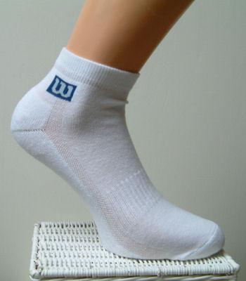 Wilson Quarter Length Socks (3 Pairs) - White/Blue - Tennisnuts.com