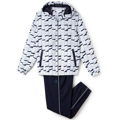 Lacoste Mens Print Tracksuit - White/Navy - main image