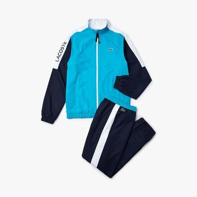 Lacoste Mens Sport Light Colourblock Tracksuit - Turquoise/Navy Blue - main image