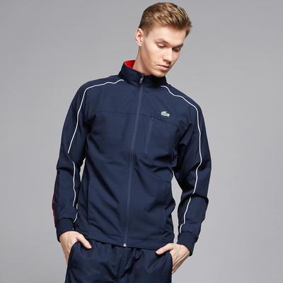 Lacoste Sport Mens Taffeta Tracksuit - Navy Blue/Red - Tennisnuts.com