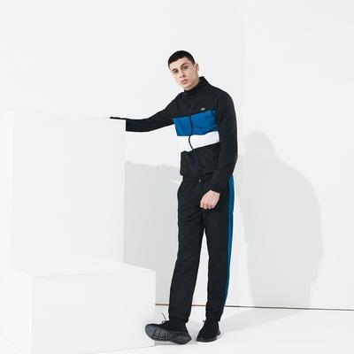 Lacoste Mens Colourblock Sweatsuit - Black/Blue/White - Tennisnuts.com