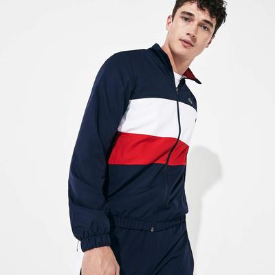 Lacoste Mens Colourblock Sweatsuit - Navy Blue/White/Red - main image