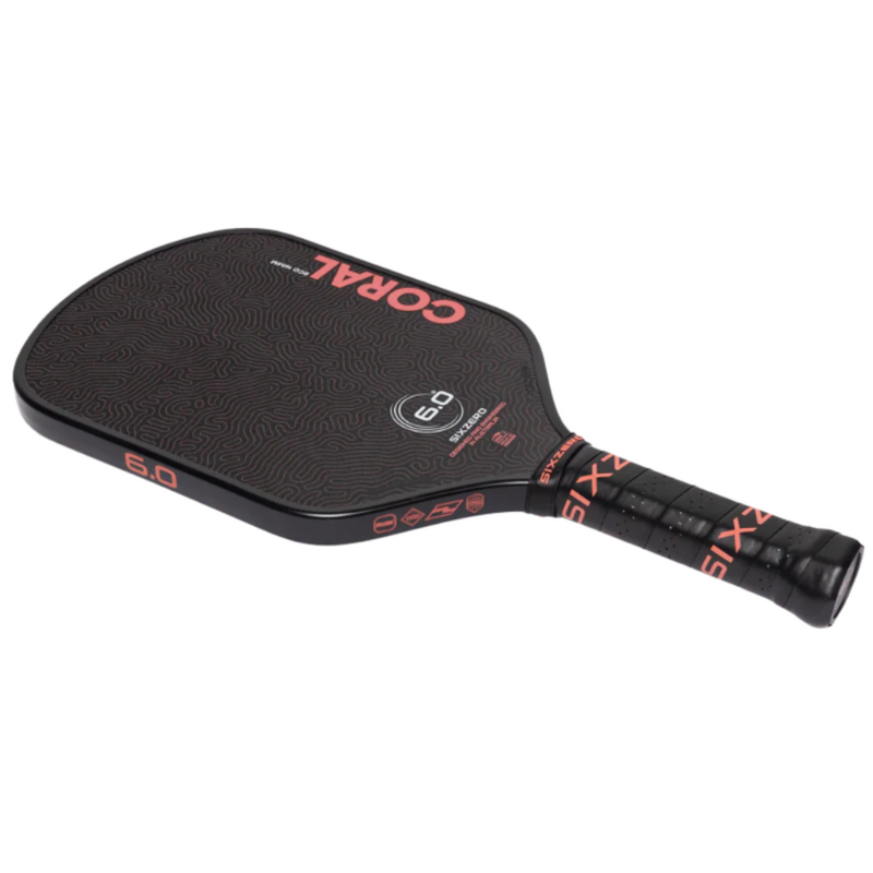 Six Zero Coral Hybrid 16mm Pickleball Paddle - Pink/Black - main image