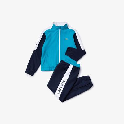 Lacoste Boys Sport Colourblock Tracksuit - Turquoise/Navy Blue - main image