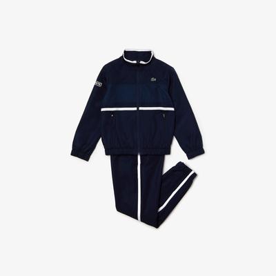 Lacoste Boys Mesh Panel Tracksuit - Navy Blue/Blue/White - main image