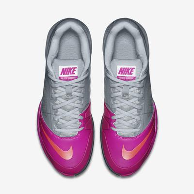 Nike Womens Dual Fusion Ballistec Advantage Tennis Shoes - Dove Grey/Fuchsia Flash  - main image