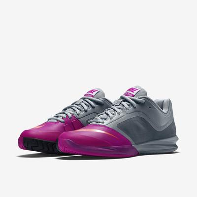 Nike Womens Dual Fusion Ballistec Advantage Tennis Shoes - Dove Grey/Fuchsia Flash  - main image