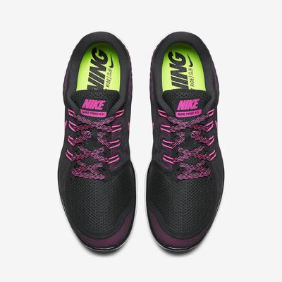 Nike Womens Free 5.0+ Running Shoes - Black/Pink - main image