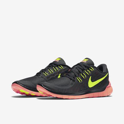 Nike Womens Free 5.0 Running Shoes - Black/Yellow/Mango - main image