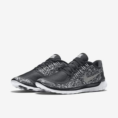 Nike Womens Free 5.0 Print Running Shoes - Black/White - main image