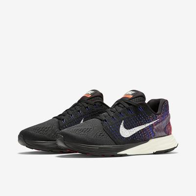Nike Womens LunarGlide 7 Running Shoes - Black/Blue/Orange - main image