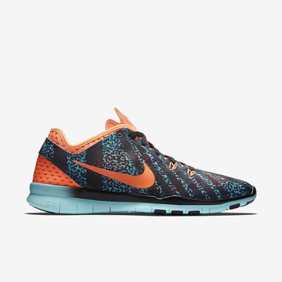 Nike Womens Free 5.0 TR Printed Training Shoes - Black/Hot Lava/Artisan Teal - main image