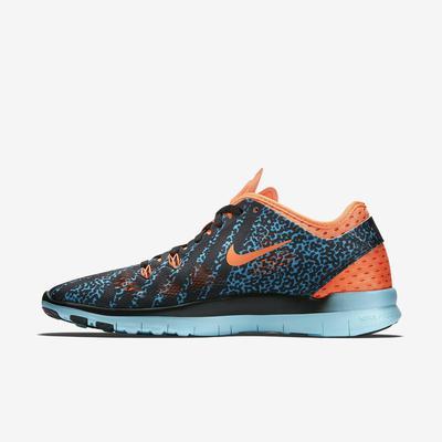 Nike Womens Free 5.0 TR Printed Training Shoes - Black/Hot Lava/Artisan Teal - main image