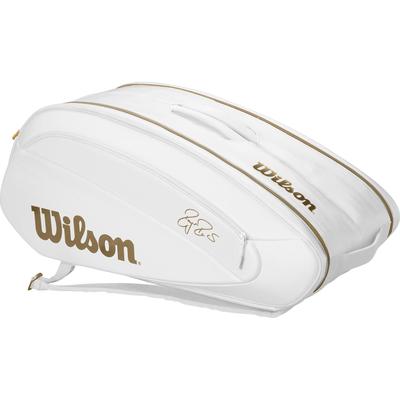 Wilson Federer DNA Limited Edition 12 Racket Bag - White/Gold
