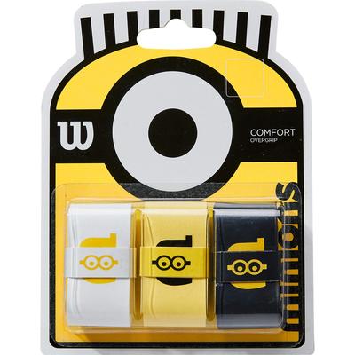Wilson x Minions Comfort Overgrips (Pack of 3) - Black/Yellow/White