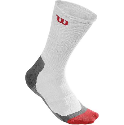 Wilson High End Tennis Crew Socks (1 Pair) - White/Grey/Red - main image