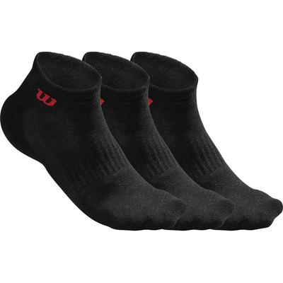 Wilson Mens Tennis Quarter Socks (3 Pairs) - Black (Size 5.5 - 12) - main image