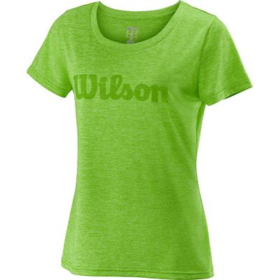 Wilson Womens Script Tech T-Shirt - Blade Green