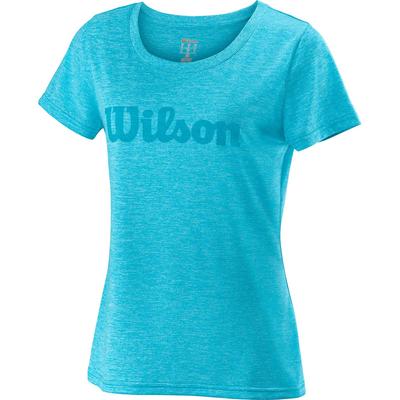 Wilson Womens Script Tech T-Shirt - Blue Atoll - main image