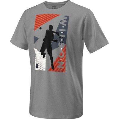 Wilson Boys Geo Play Tech Tee - Heather Grey - main image