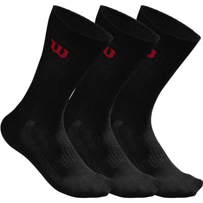 Wilson Crew Socks (3 Pairs) - Black/Red - main image