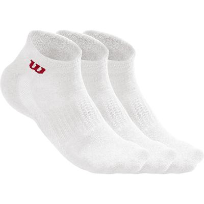 Wilson Quarter Socks (3 Pairs) - White/Red