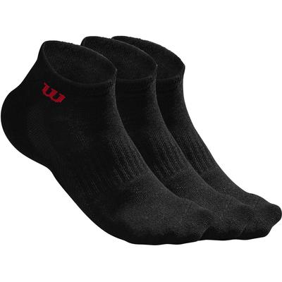 Wilson Quarter Socks (3 Pairs) - Black/Red - main image