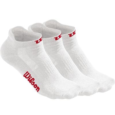 Wilson Womens No Show Socks (3 Pairs) - White/Red - main image