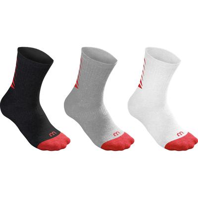 Wilson Kids Tennis Crew Socks (3 Pairs) - Black/Grey/White - main image