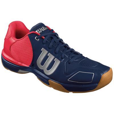 Wilson Mens Vertex Indoor Shoes - Navy/Neon Red - main image