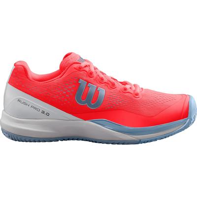 Wilson Womens Rush Pro 3 Tennis Shoes - Fiery Coral/White/Blue - main image