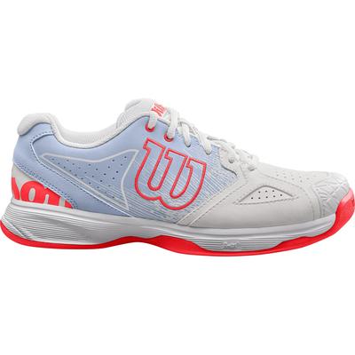 Wilson Womens Kaos Devo Carpet Tennis Shoes - White/Halogen Blue/Fiery Coral - main image