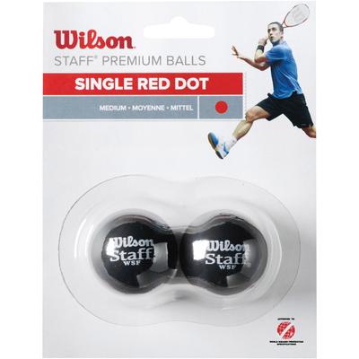 Wilson Staff Single Red Dot Squash Balls - Pack of 2