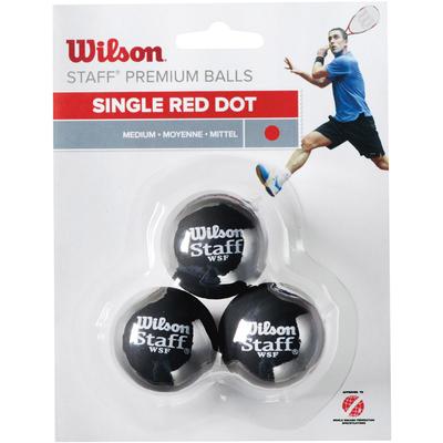 Wilson Staff Single Red Dot Squash Balls - Pack of 3 - main image