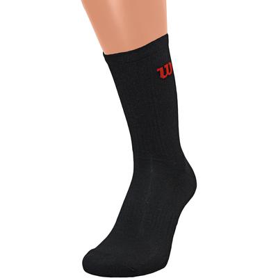 Wilson Mens Tennis Premium Crew Socks - Black (3 Pairs) (Size 6-11) - main image